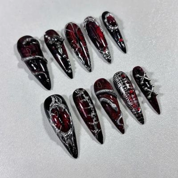 Blood + Metal Press On Nails