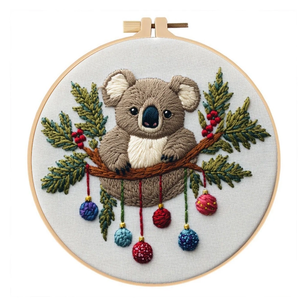 Poppy Crafts Embroidery Kit #158 - Festive Koala
