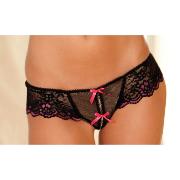 Crotchless Cross-Dyed Lace Thong - Women's Lingerie | Adam & Eve