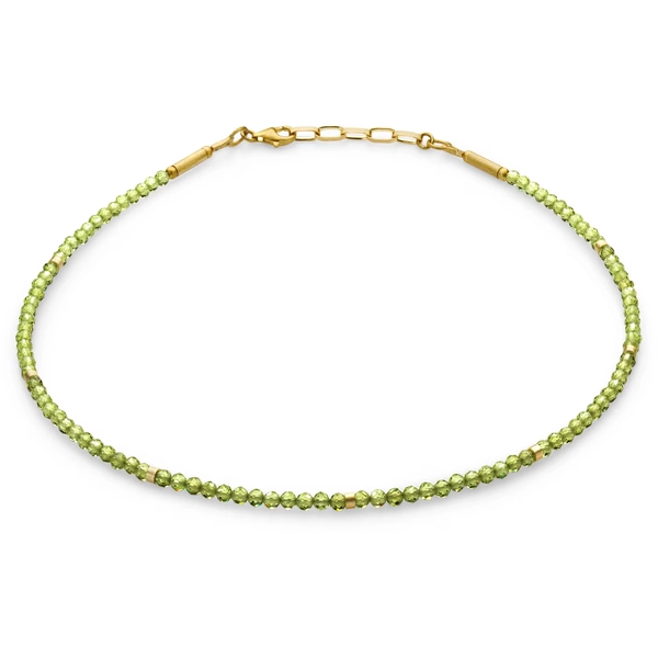 Peridot-halsketting, groen-goud