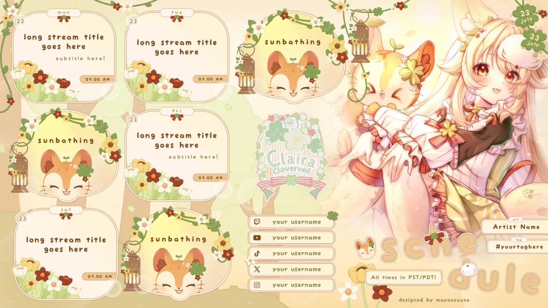 Custom Stream Schedule by mayoo (@mayoosauce)