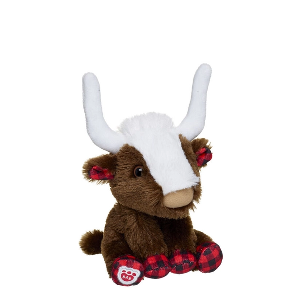 Build-A-Bear Mini Beans Buffalo Check Longhorn Stuffed Animal