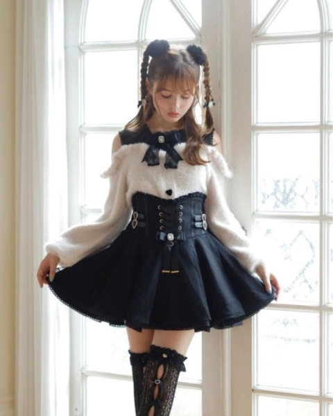 LIZLISA Lace-up Corset-like Skirt