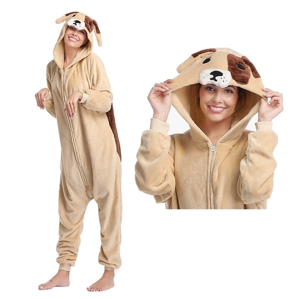 Puppy Dog Onesie Pajamas for Adult Animal Onesies Flannel