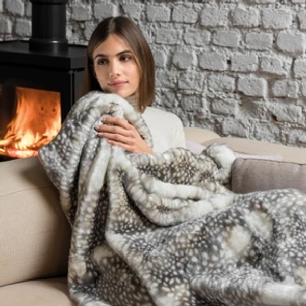 Dreamland IntelliHeat Fallow Deer Faux Fur Heated Throw