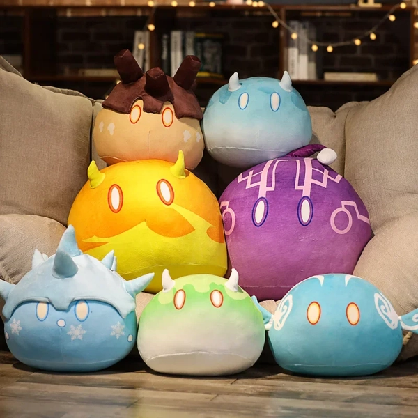 Genshin-almohada de limo de peluche de impacto, 35/45cm, juguetes Genshin Impact Elemental, cojín de felpa de limo, muñecos de peluche suaves, 1 ud. - AliExpress 