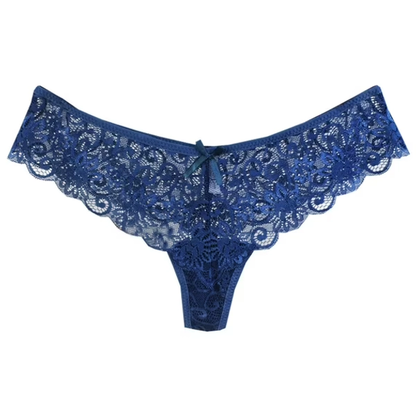 POIUYTR Women's Lace Thongs Underwear Seamless Low Rise V-shape Briefs See Through Underwear Panties