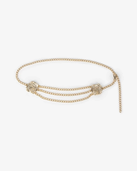Ceinture bijoux fleurs dorée