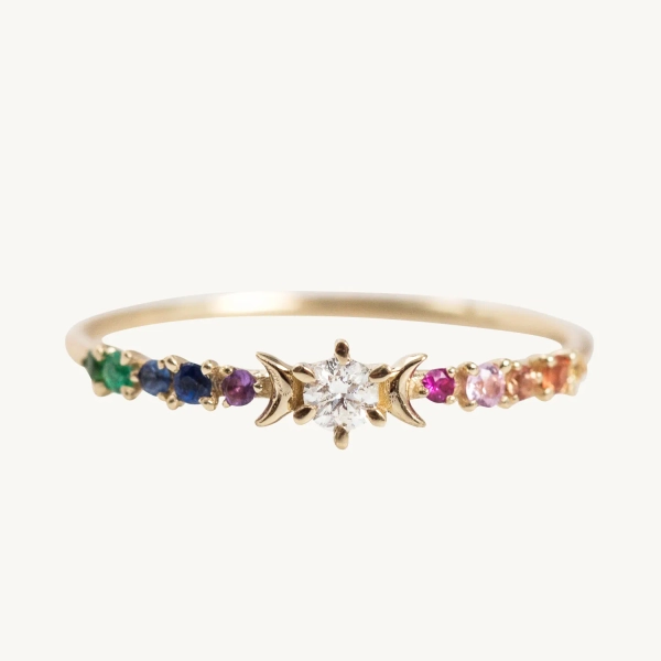 Catbird Rainbow Stardust Ring