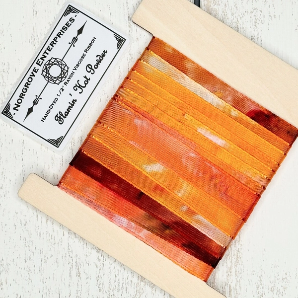 Flamin’ Hot Powder Hand Dyed 1/2 Inch Rayon Ribbon 5 Yards Ribbon Trim in Shades of Orange - Etsy