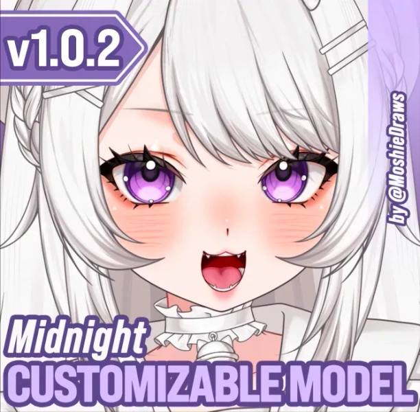 Midnight Customizable VTuber model by Moshie Studio (@MoshieStudio)