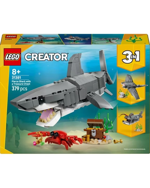 LEGO Creator 3 in 1 Fierce Shark with a Treasure Chest 31381 - Assorted - One Size