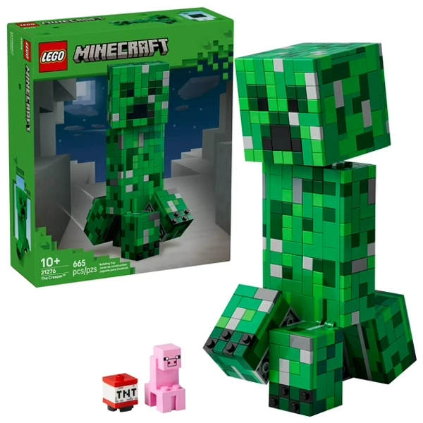 LEGO Minecraft The Creeper Kids Toy - Minecraft Toy for Gaming Fans - Room Decor for Gamers 10 and Up - Poseable Action Figure with 1st Version Minifigure - Cool Gift for Boys and Girls - 21276