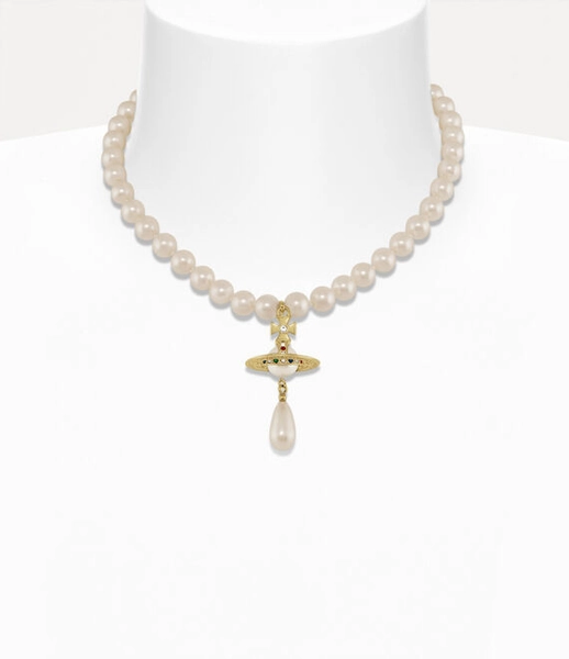 One Row Pearl Drop Choker