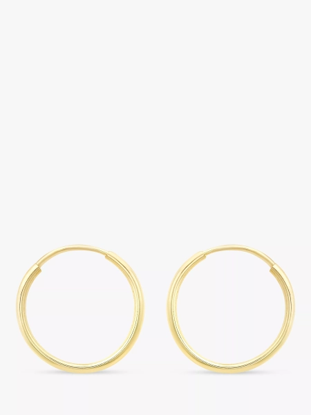 IBB 9ct Gold Plain Hoop Earrings