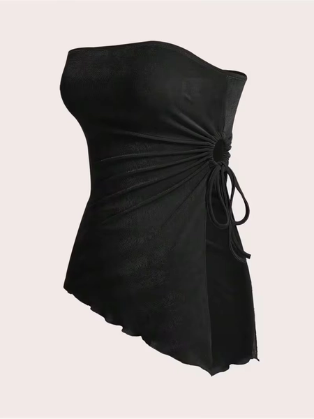 blusa sin   dobladillo asimétrico top cintura ajustada - Temu Argentina