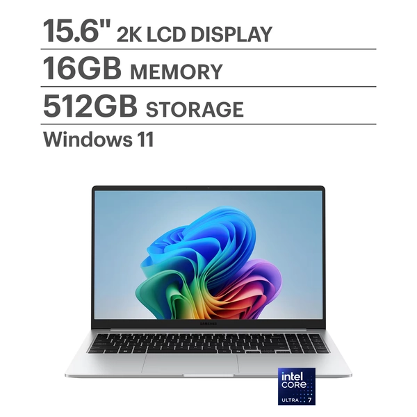 Samsung - Galaxy Book5 15.6" FHD IPS LED Laptop - Intel Core Ultra 7- 16GB Memory - 512GB SSD - Silver