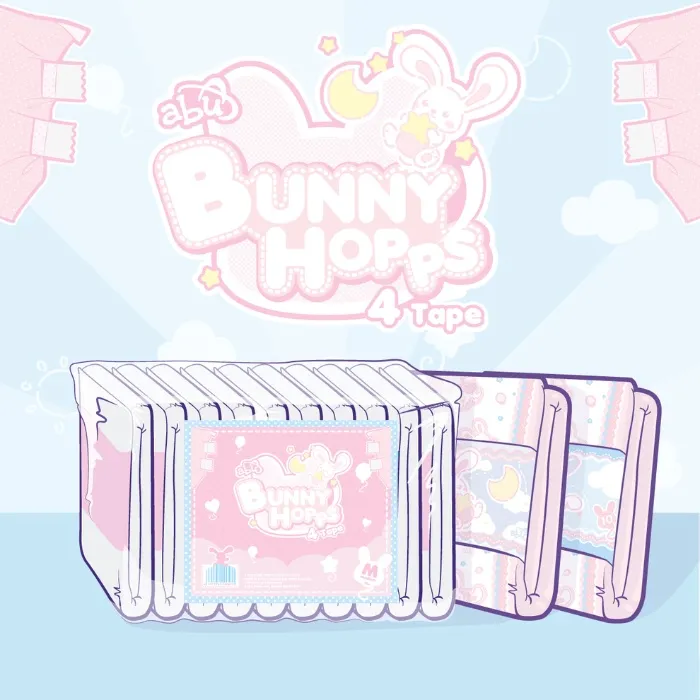 BunnyHopps 4-Tape | Pack - 10 Diapers / XLarge / No Scent