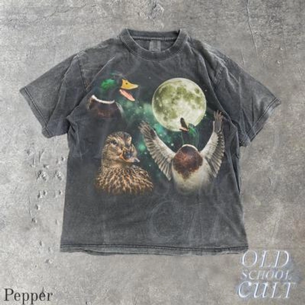 Mallard Duck Moon Vintage Graphic T Shirt, Retro Wildlife Bird Tee, Hunting Nature Gift