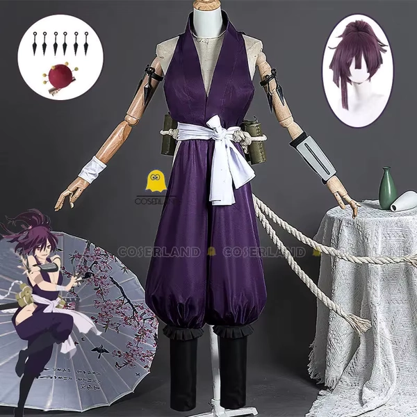 Disfraz de Yuzuriha, Peluca de Cosplay, Anime Jigokuraku Hell's Paradise, Disfraz de Zorra Kunoichi, Uniforme Morado, Halloween J3RGOF - AliExpress 200000532