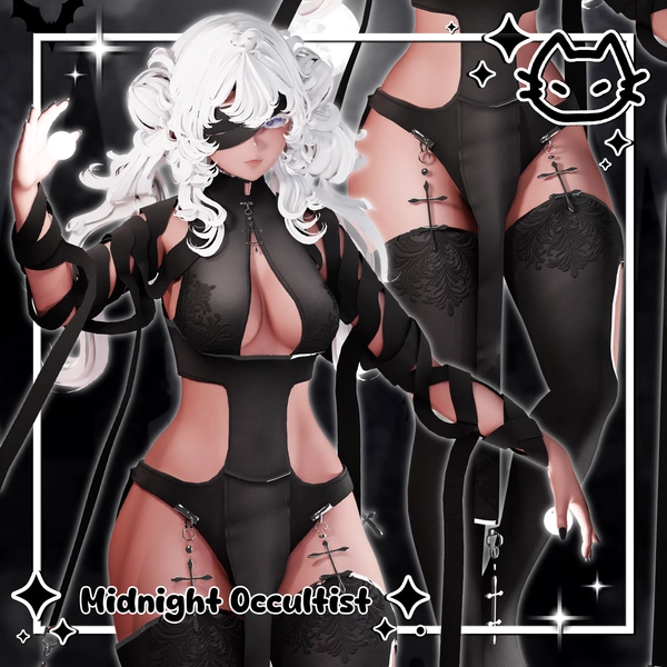 ๐ฏ๏ธMidnight Occultist ๐ฏ๏ธ Outfit Set ๐ฏ๏ธ Priestess / Cult / Demon Outfit ๐ฏ๏ธ VRBase Egirl, GM Fem base