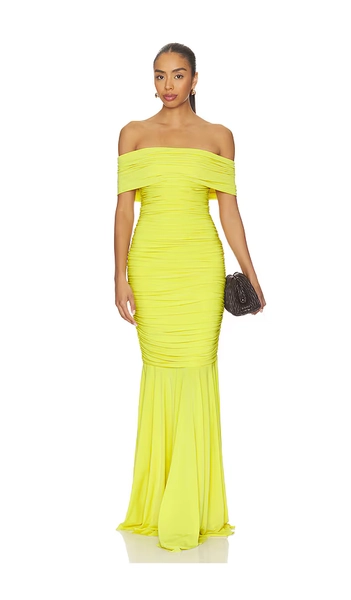 Sleeveless Cowl Neck Side Shirred Fishtail Gown