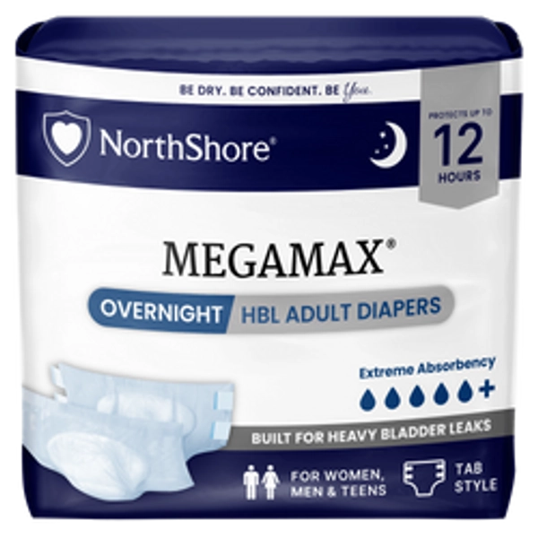 Black MegaMax Adult Diapers with Tabs
