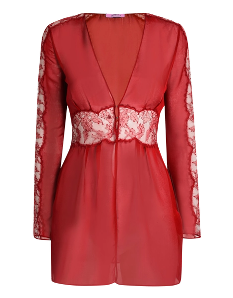 Willa Short Dressing Gown in Red | By Agent Provocateur Outlet