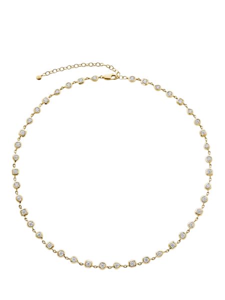 Monica Vinader Bezel Lab Diamond Chain Necklace, Gold