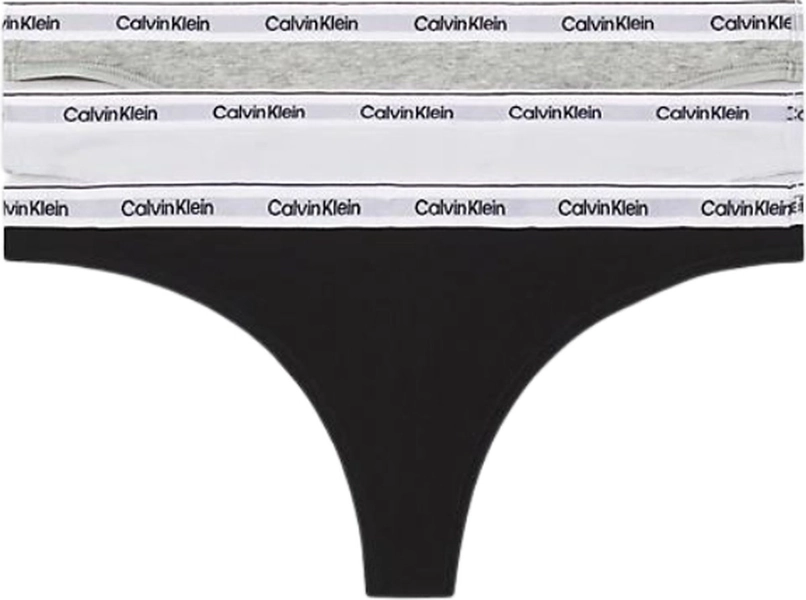 Calvin klein 3 Pack Dames Strings - Katoen - Zwart/Grijs/Wit - Maat XS