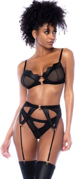 Mapale Rock Star black suspender lingerie set
