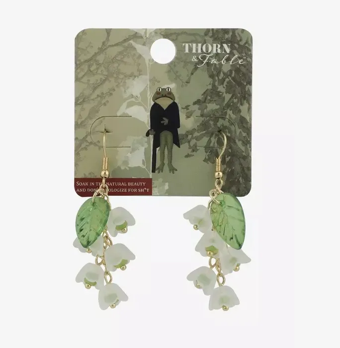 Thorn & Fable Floral Leaf Drop Earrings