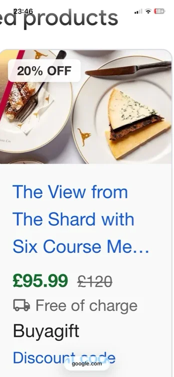 The shard meal out 