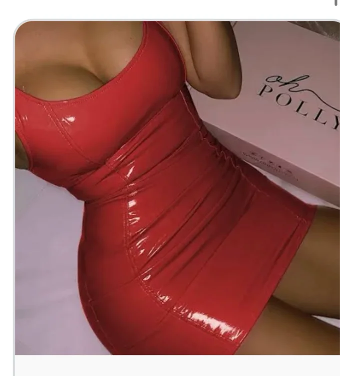 Red pvc dress