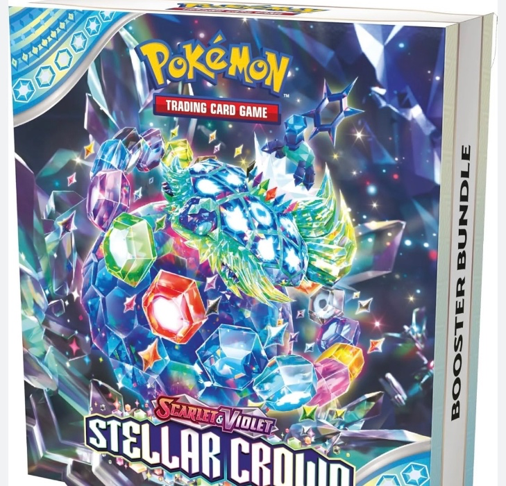 Pokémon: Stellar Crown booster- 6 packs and stickers