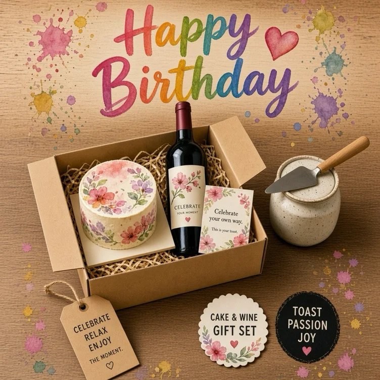 Cake and wine 🌷