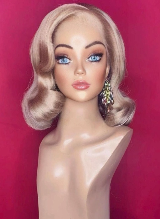 Lauren Bacall 1940s Pageboy Wig with Lace Front, Custom Made