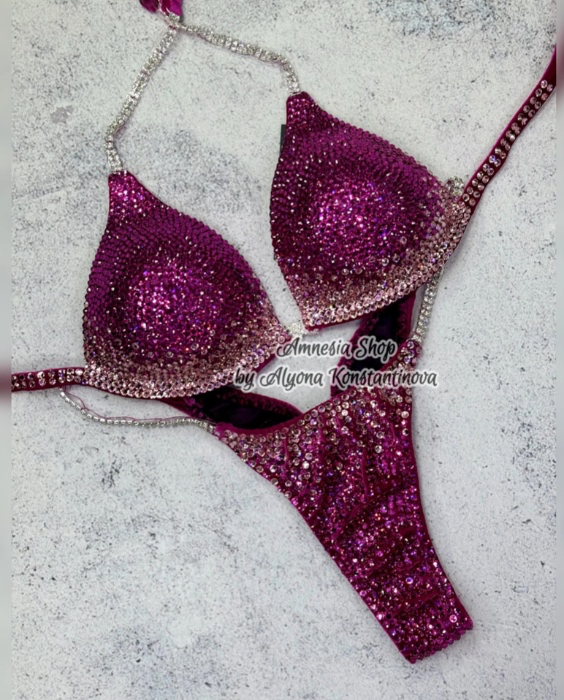 Pink Competition Bikini, Competition Set, Figure Bikini, Posing Competition Bikini, Wellness Competition Bikini, NPC, IFBB, WBFF