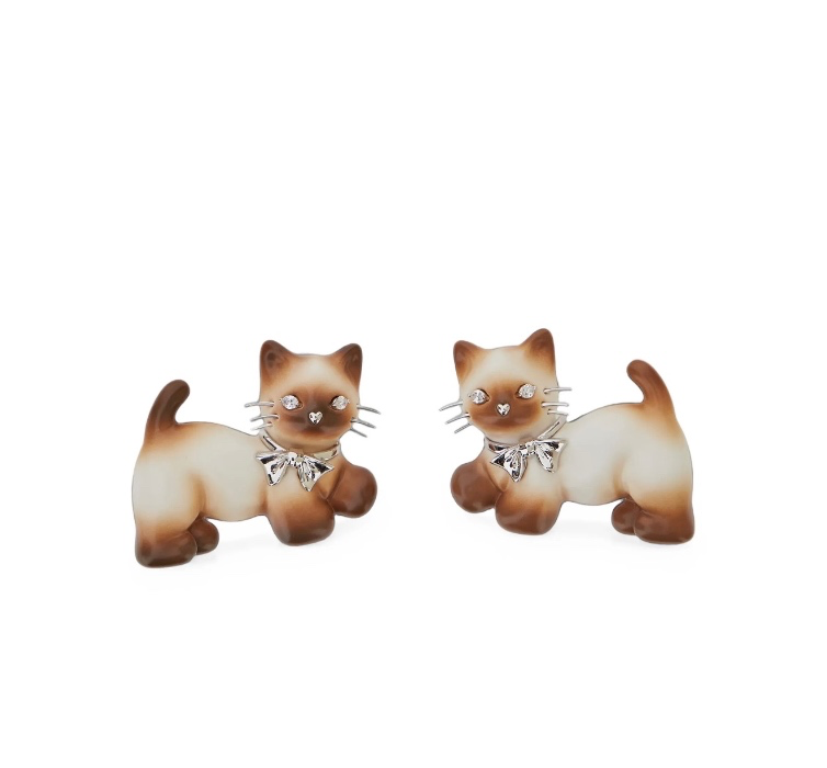 Paradise / Split Cat Stud Earrings | Black