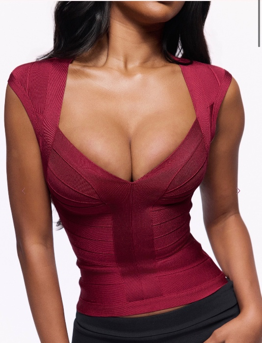 House of CB-The Icon Wine Bandage Top