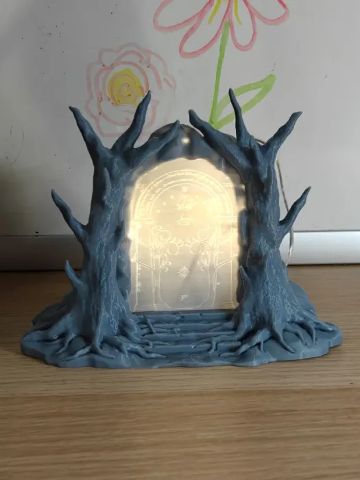 Doors of Durin miniautre with lighting from the Lord of the Rings