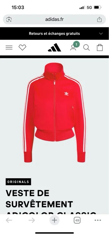 Veste de survêtement 'Adicolor Classics Firebird' ADIDAS ORIGINALS en Rouge | ABOUT YOU