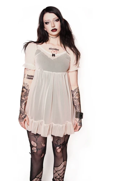 Blush Mesh Babydoll Dress Dress