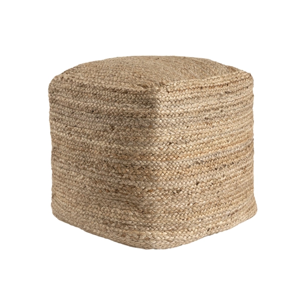 Bungalow Rose Birzer Modern Farmhouse Solid Striped Hand-Braided Jute Ottoman Pouf & Reviews | Wayfair