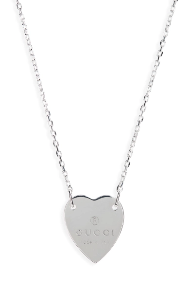 Gucci Trademark Heart Sterling Silver Necklace