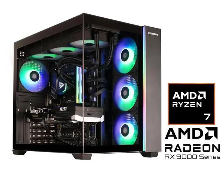 STORMCRAFT FALCON Gaming PC AMD Ryzen 7 7800X3D  AMD Radeon 9070XT 16GB - AI Powered 32GB DDR5 6000MHz RGB 1 TB NVMe SSD 360mm AIO 850W PSU Windows 11