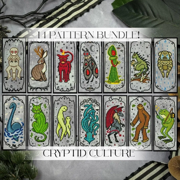 Cryptid Culture Cross Stitch Pattern Bundle: 14 Mythical Creatures (digital Pattern) - Etsy