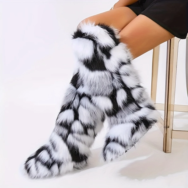 Women's Fashion Warm High-Top Boots, Stylish Knee-High Boots, Comfortable Winter Warm Boots, Women Shoes