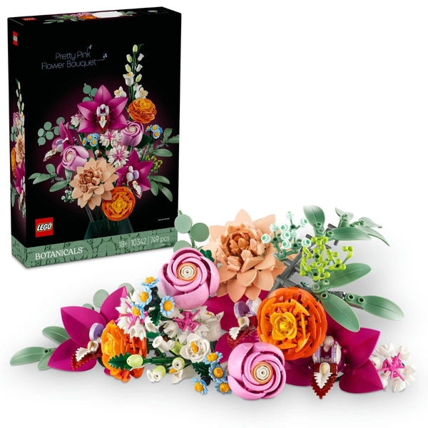 LEGO Botanicals, klocki, Piękny bukiet różowych kwiatów, 10342