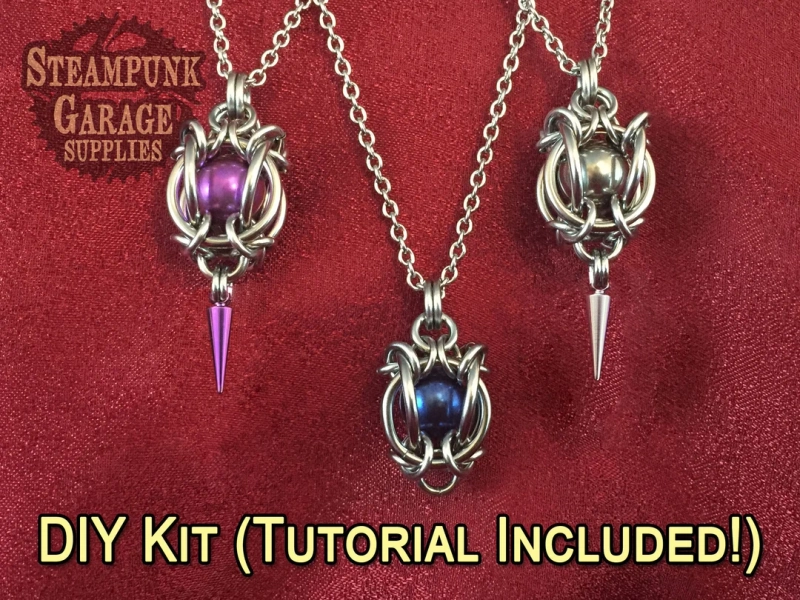 X2 KITS - Spiked Mermaid Lantern Pendant W/ Tutorial - Aluminum, Stainless Steel or Titanium! - Custom Chainmaille Jewelry Supplies - Etsy Canada